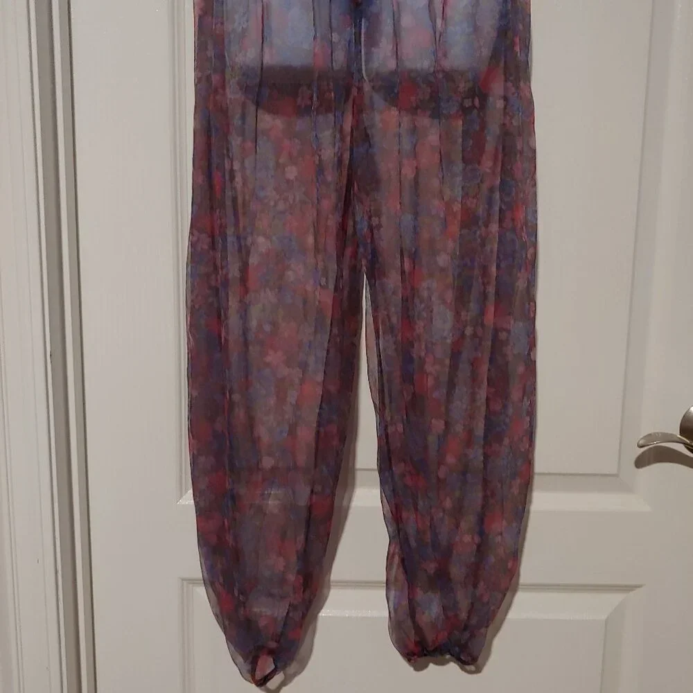 VTG Petra Fashions 89/90's Sheer Floral Lingerie Set Harem Sheer Genie Loungewea - Picture 4 of 12